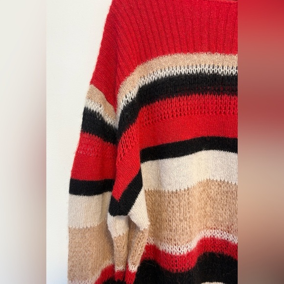 & Other Stories Stockholm atelier Red Striped Wool Thin Knit  Sweater , sz : XS - Picture 8 of 9